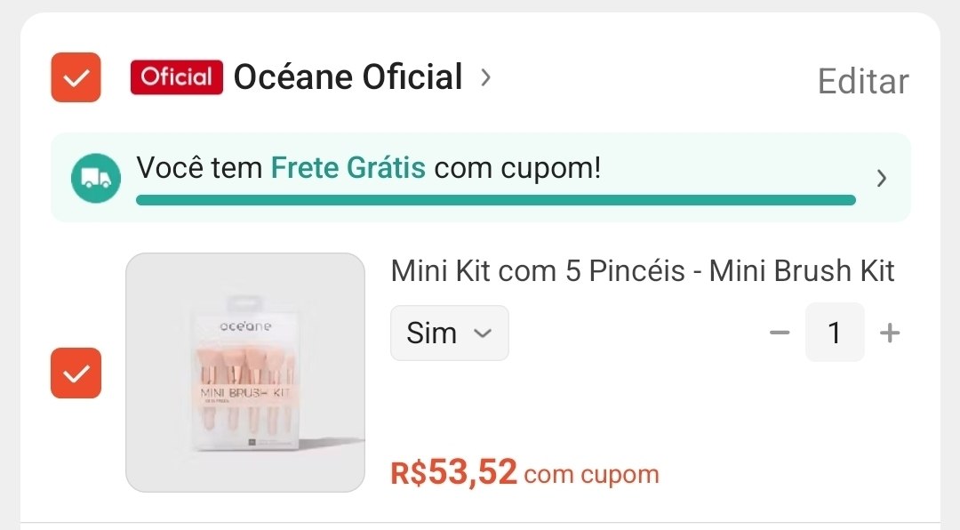 Mini Kit com 5 Pincéis - Mini Brush Kit