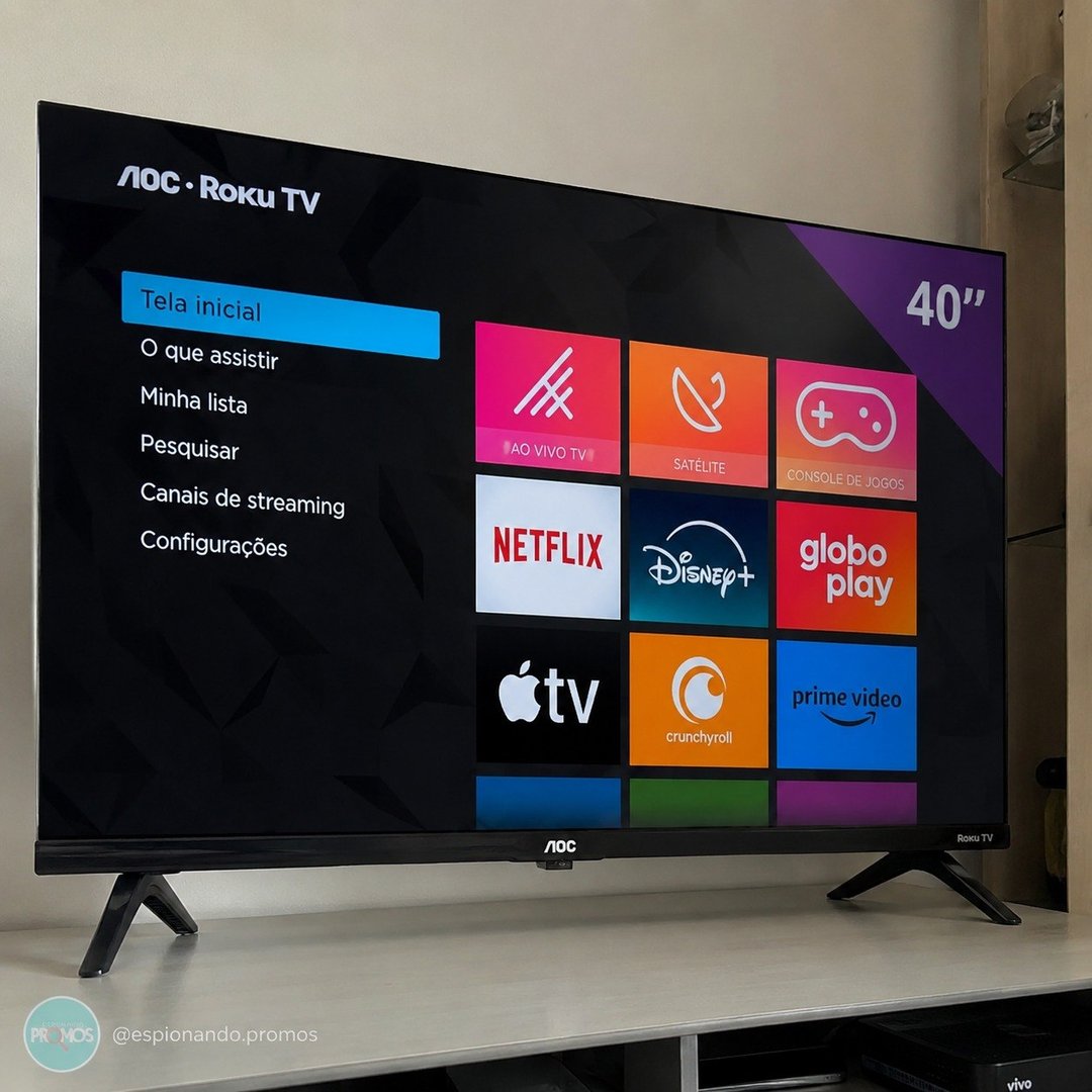 Smart TV 40" AOC Roku TV DLED Full HD 40S5045/78G - Bivolt