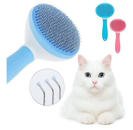 Escova Rasqueadeira Limpa e Tira Pelos Pet escova para gatos, escovas de limpeza autolimpa...