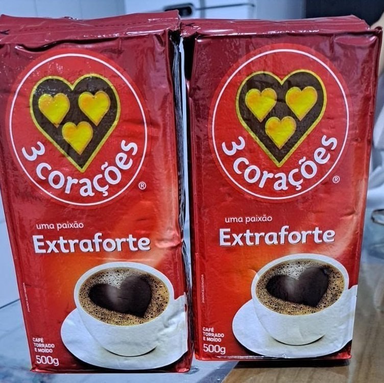 3 Corações Café Torrado e Moído Extra Forte, 500g vácuo