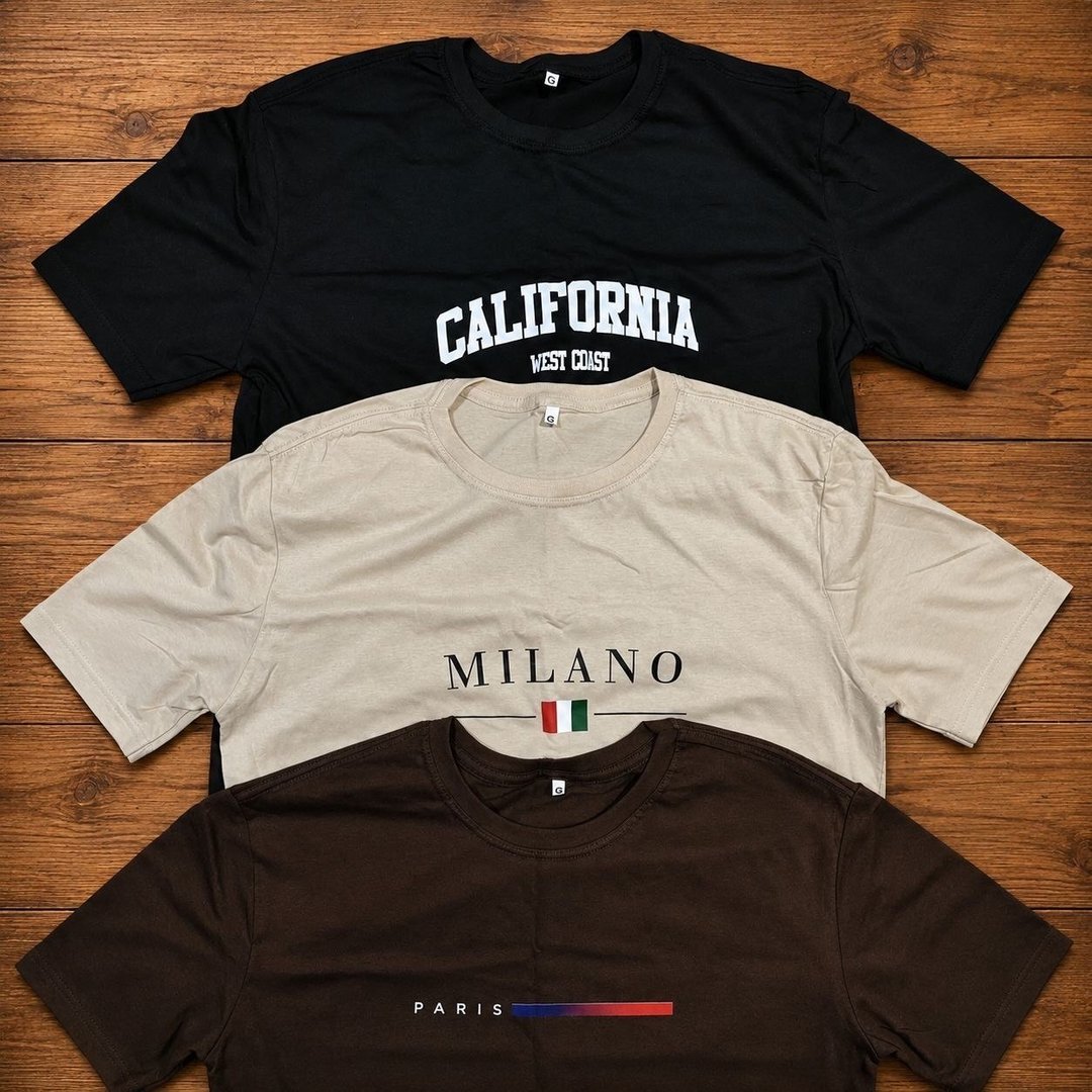 🤓Kit 3 Camisetas Masculina 100% Algodão Premium Verão Casual