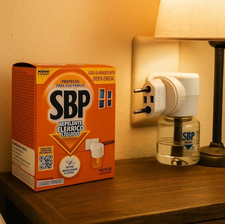 Repelente Elétrico Líquido SBP 45 Noites Novo Aparelho + Refil