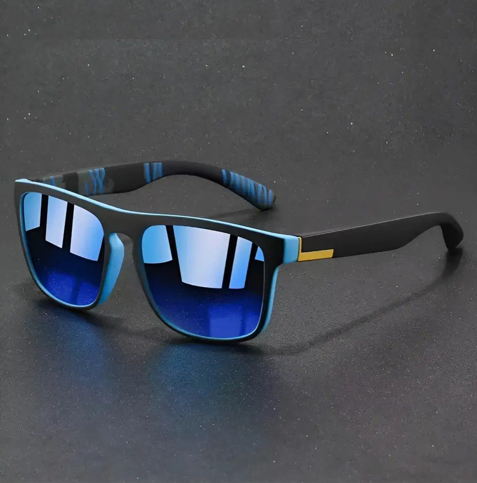 Oculos Polarizado Masculino De Sol Esportivo Pesca Uv400 Top Azul Azul/preto