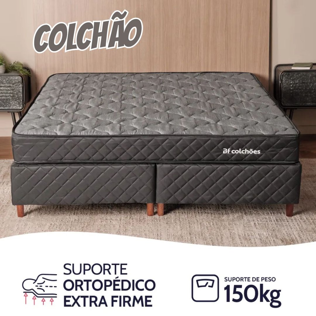 Colchão Casal Ortopédico Espuma D45 Extra Firme 138x188x17cm BF Colchões
