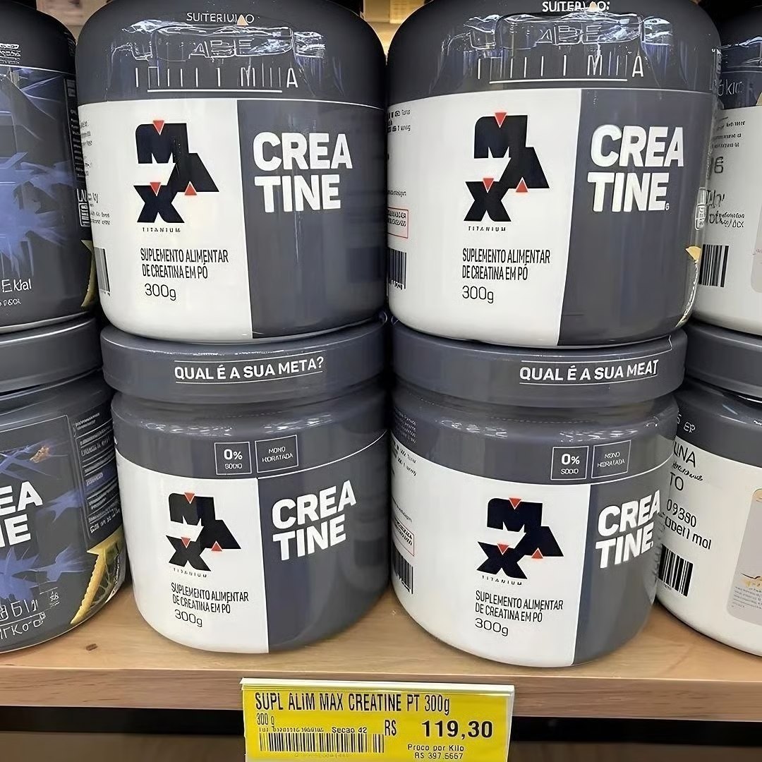 Kit 2 Creatina 300g Creatina Monohidratada Max Titanium Sem Sabor