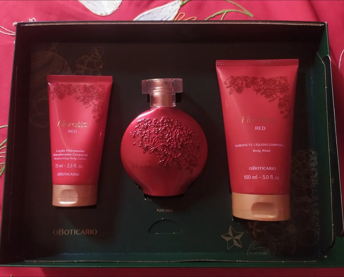 Kit Presente Feminino O Boticário Colônia Floratta Red +  Loção Hidratante Corporal e Sabo...