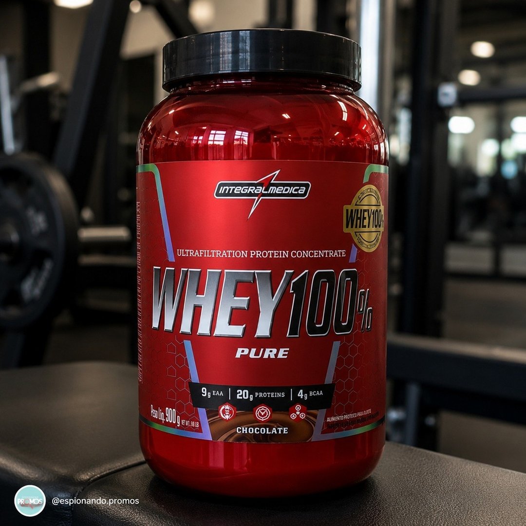 Integralmédica - Whey Protein Concentrado Chocolate 100% Pure - Pote 900g