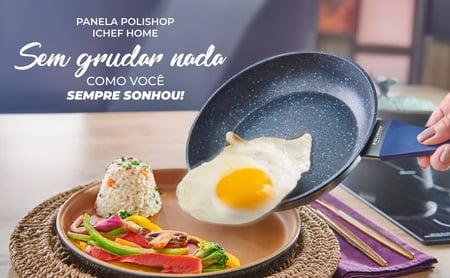 Panela Polishop Ichef Home Sauté Grand Shark Series Azul 24cm