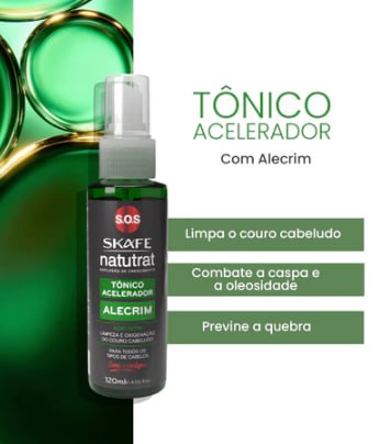 Tônico Capilar Alecrim 120ml Natutrat Skafe – Crescimento Rápido, Antiqueda, Vegano, Forta...