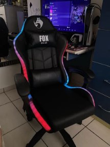 Cadeira Gamer Fox Racer Nordic RGB Encosto Ajustavel Preto Até 120kg 