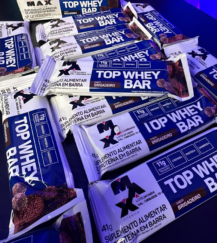 Top Whey Bar (Display 12 unid. 41g) Chocolate e Avelã Max Titanium