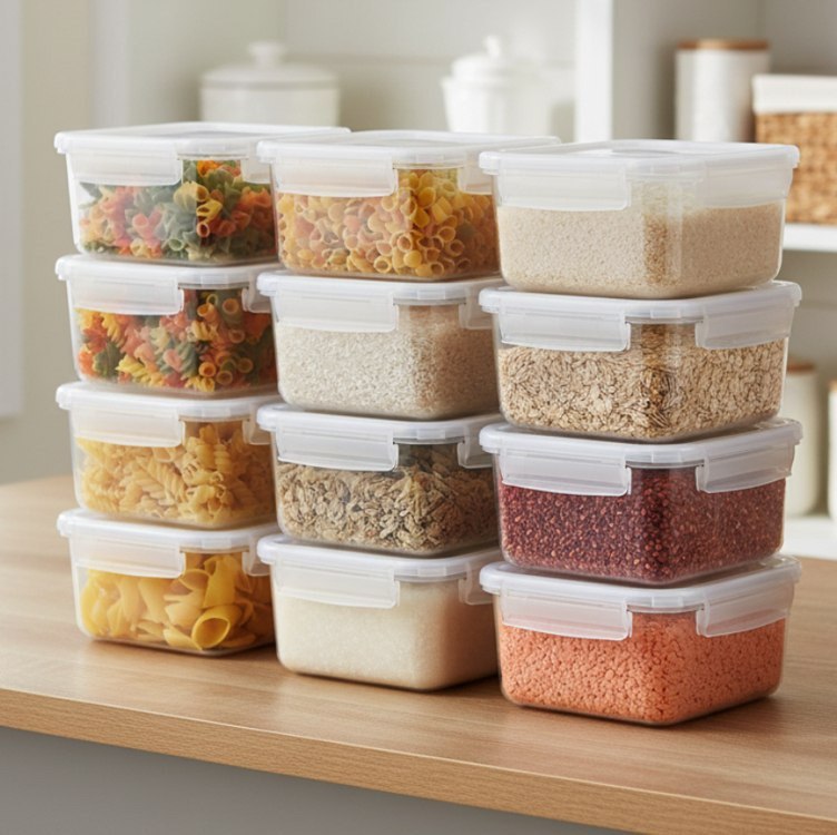 Kit 10 Potes 750ml Herméticos Travas Marmita Reutilizável Transparente