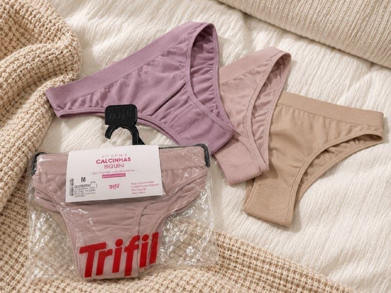 Kit 6 Calcinhas Poliamida Trifil Forro Algodão Microfibra