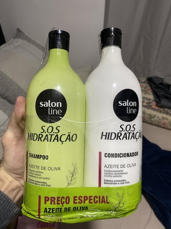 Salon Line, Kit Shampoo e Condicionador, SOS Hidratação, Azeite de Oliva, Vegano - Cabelos...