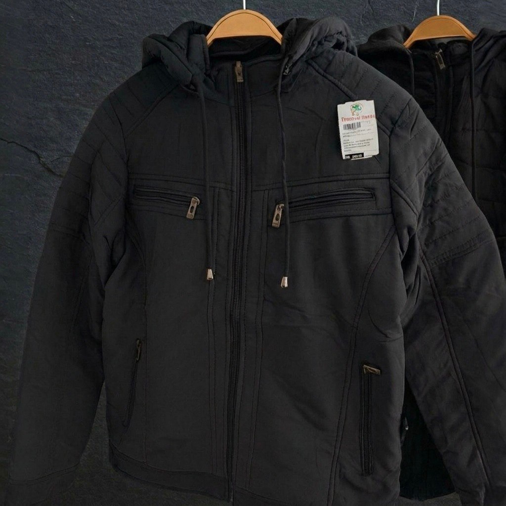 Casaco Masculino Plus Size Jaqueta Sarja Forrada Capuz 