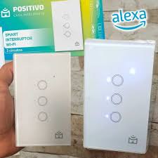 kit Smart Interruptor Wi-Fi Positivo Casa Inteligent 3 Módulos Touch Branco Compatível com...