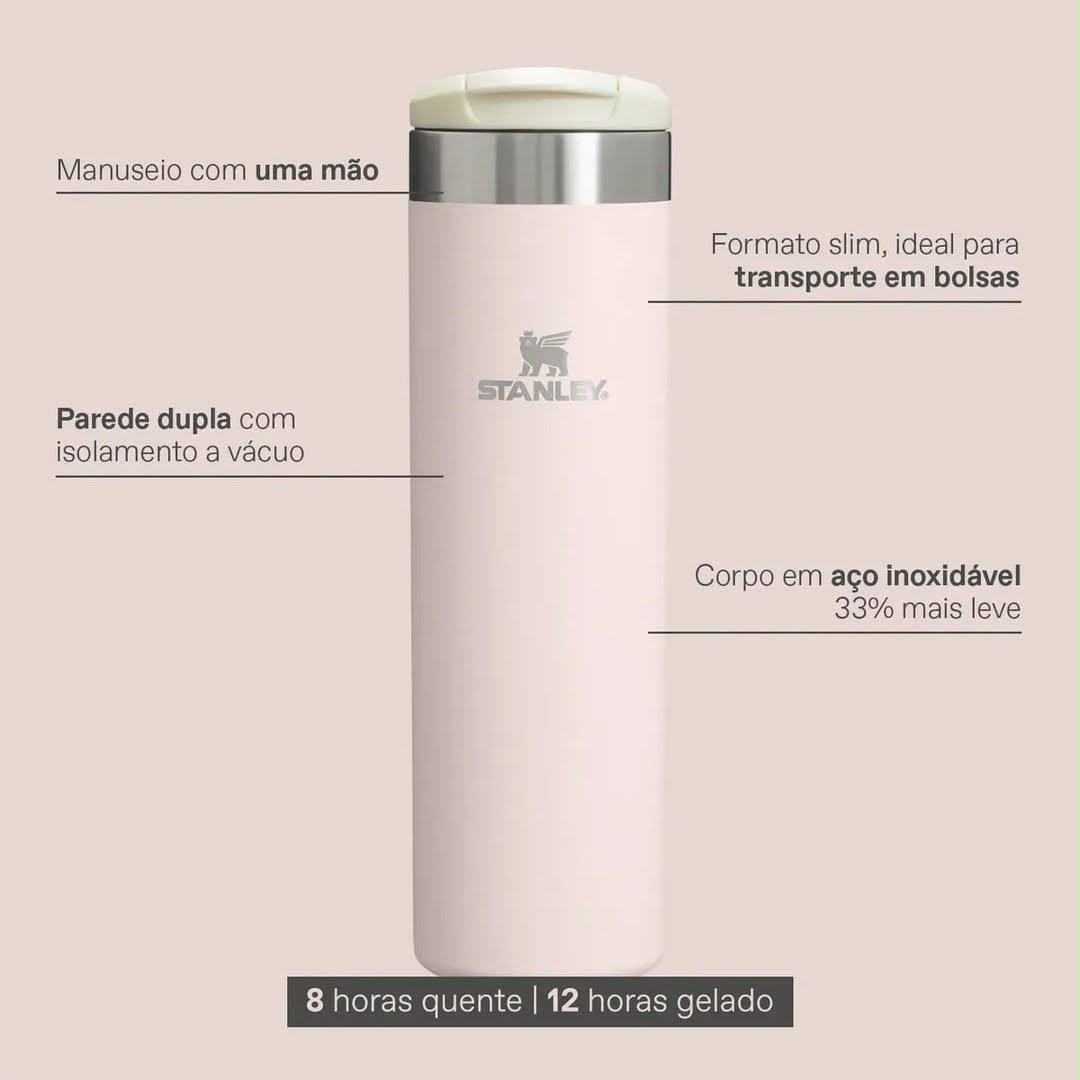 Garrafa Térmica Stanley Aerolight Transit Slim Rose Quartz 591ml