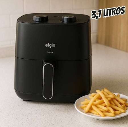Fritadeira De Ar Petit Fry Elétrica 3.7l Preta Elgin Cor Preto