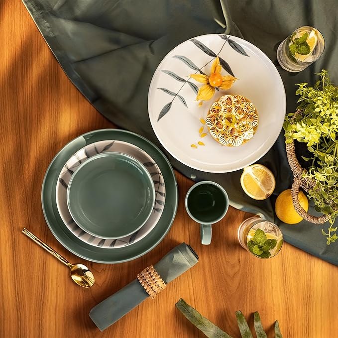 Aparelho De Jantar E Chá 30 Peças Oxford Flat Samambaia Multicor Florido