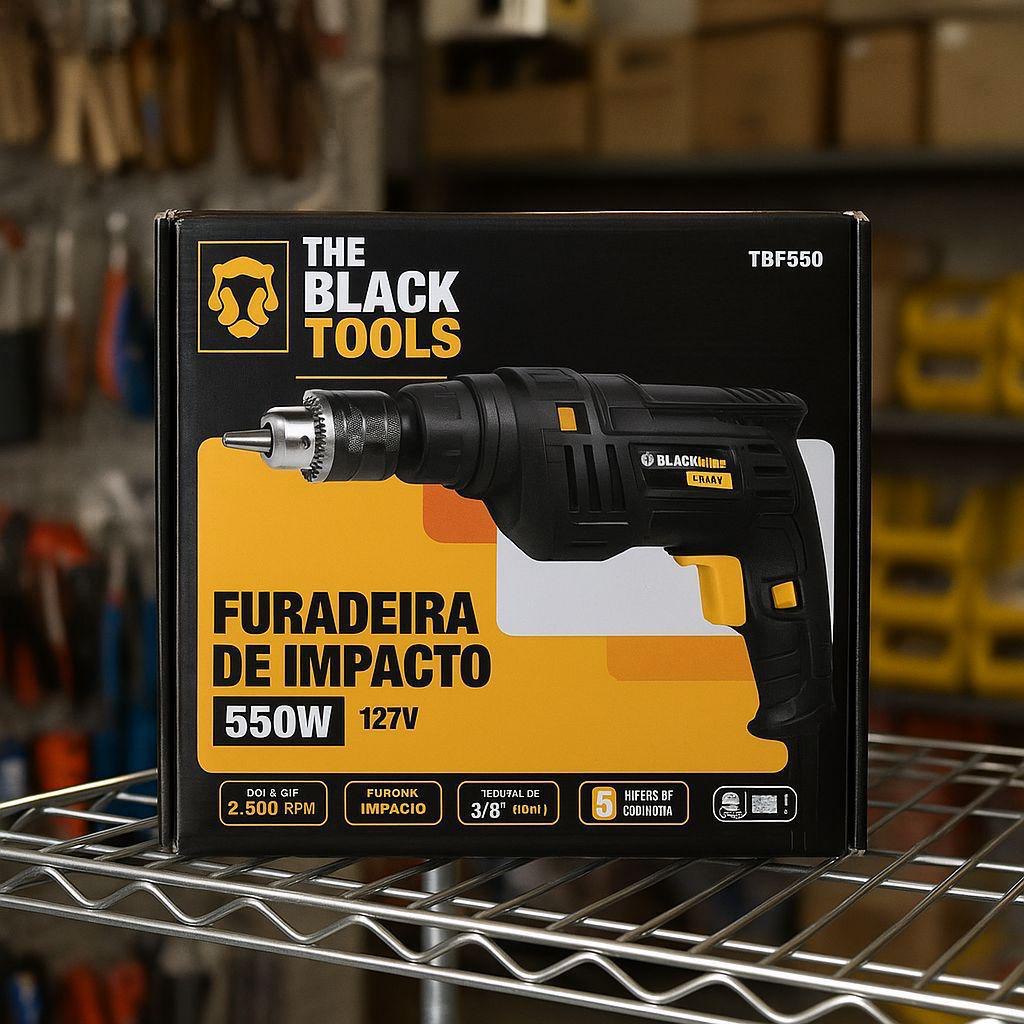 Furadeira Elétrica De Impacto 550w 3/8 10mm Profissional Tbf550k The Black Tools