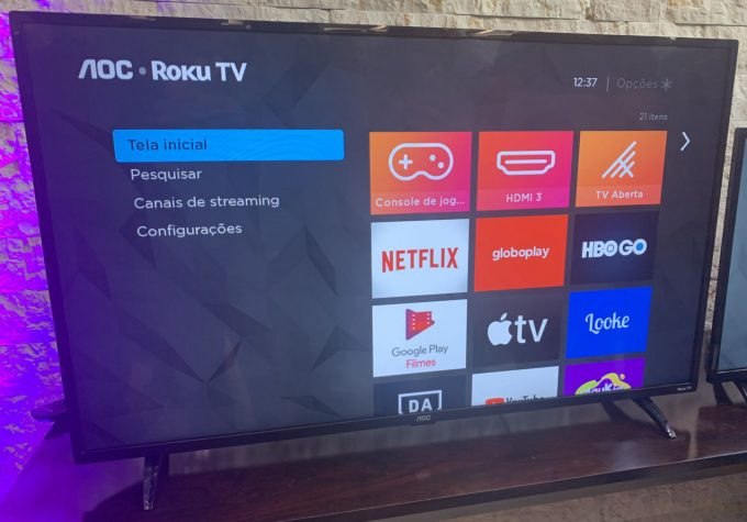 AOC Smart TV 43 Polegadas Full HD LED Roku TV 43S5155/78G, Wi-Fi, Dolby Audio, 3 HDMI, USB...