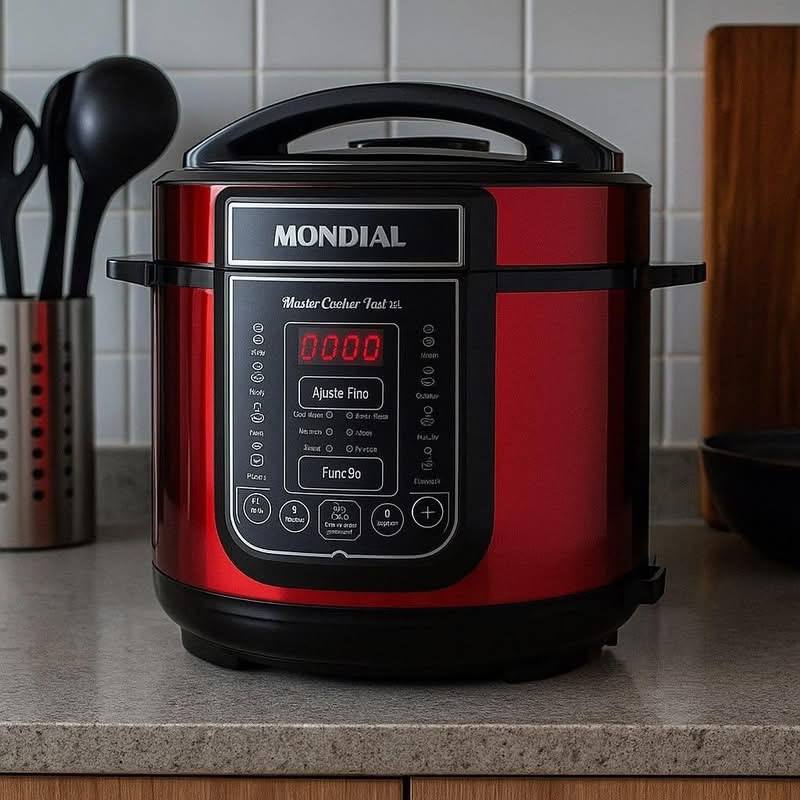 Panela de Pressão Elétrica Digital Mondial - 5L 900W Master Cooker Red PE-39