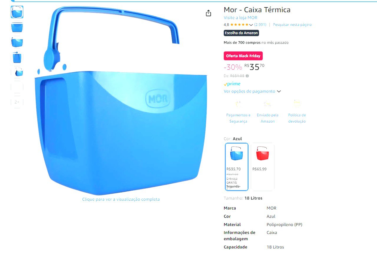 Mor - Caixa Térmica 18 Litros Azul