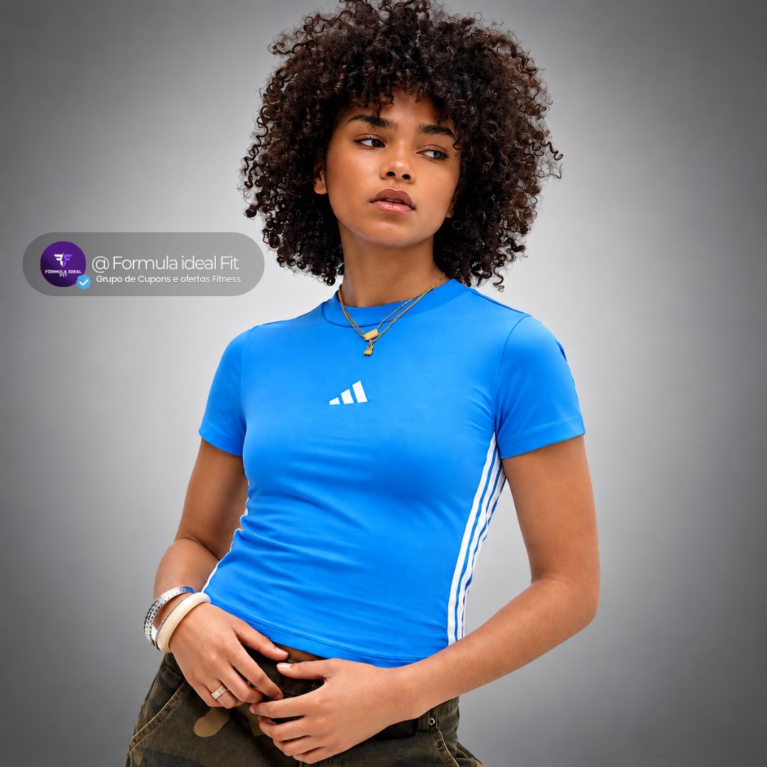 Camiseta Baby Look Essentials Slim adidas