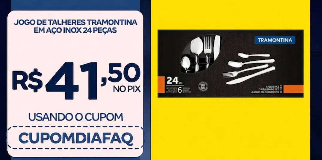 Jogo De Talheres Tramontina Colher Faca Garfo 24 Peças Búzios Inox Tramontina