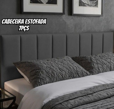 Kit 7 Peças Cabeceira De Cama Modular Para Cama Box De Casal