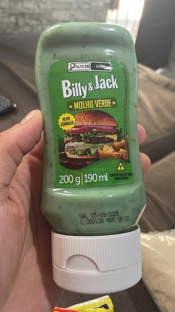 🤓BILLY & JACK Molho Verde Billy & Jack 200 Gramas