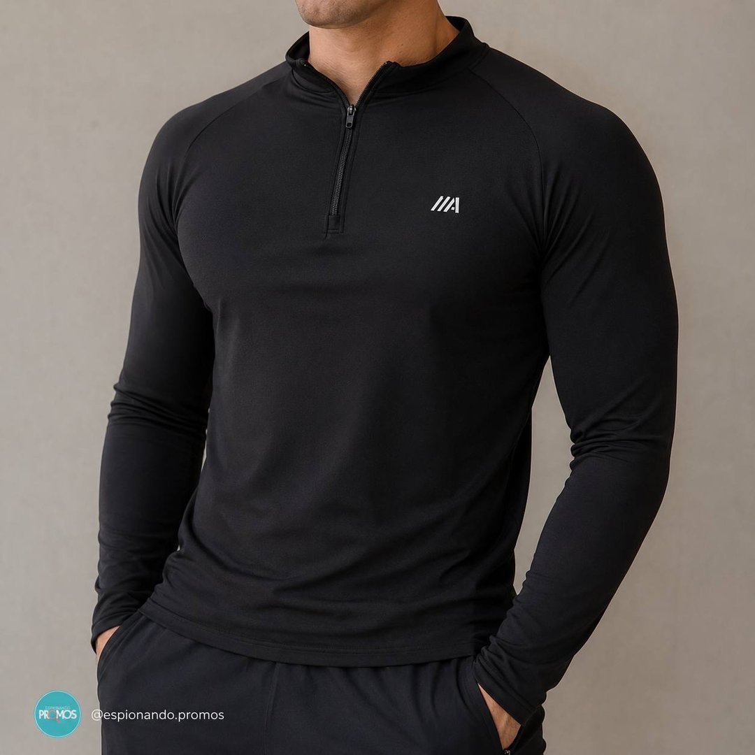 Blusa masculina C&A esportiva gola alta preta