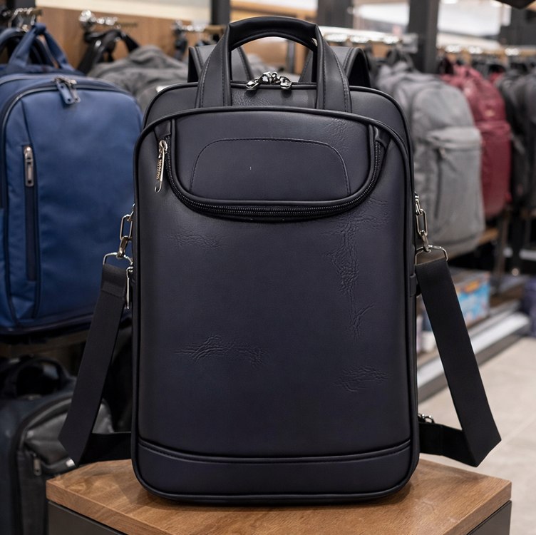 Mochila Couro Reforçada Executiva Grande Mochila para Notebook Trabalho Viagem Escola com ...