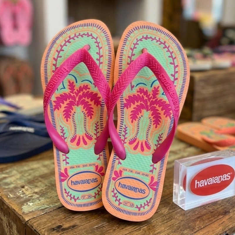 Chinelo Havaianas Top Summer Vibes Feminino Praia Pessego
