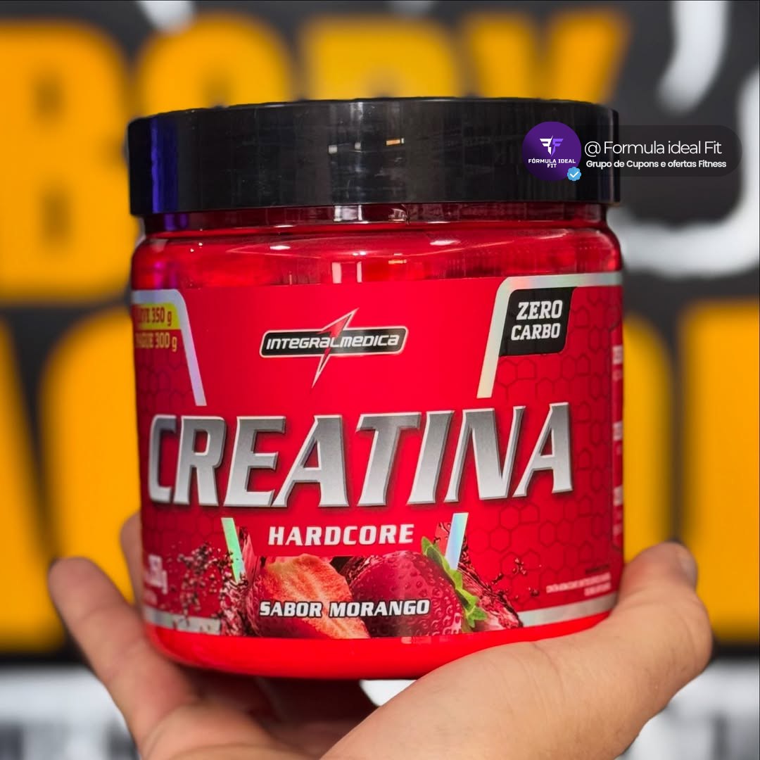 Creatina Hardcore 350g - Integralmedica Sabor Morango