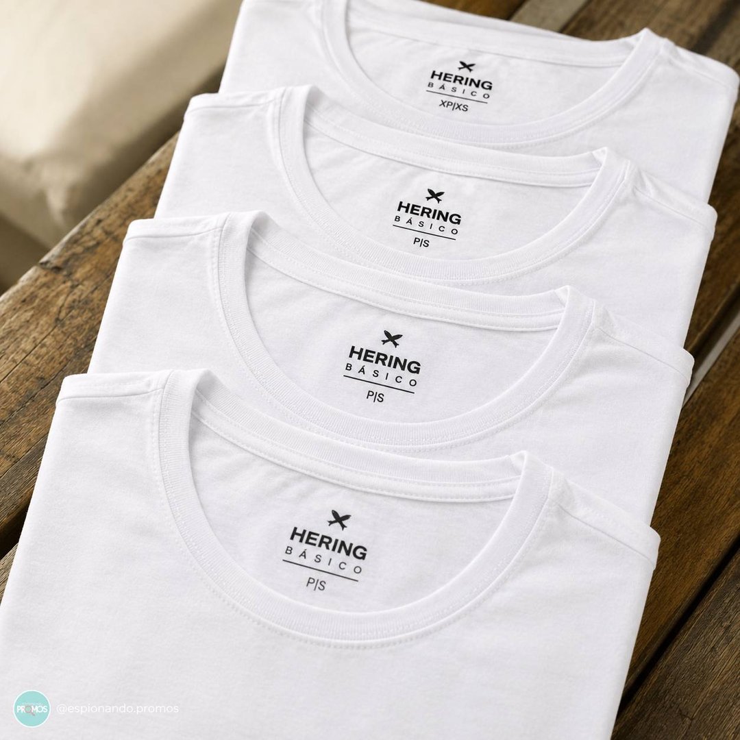 Kit 5 Camisetas Feminina Manga Curta Hering
