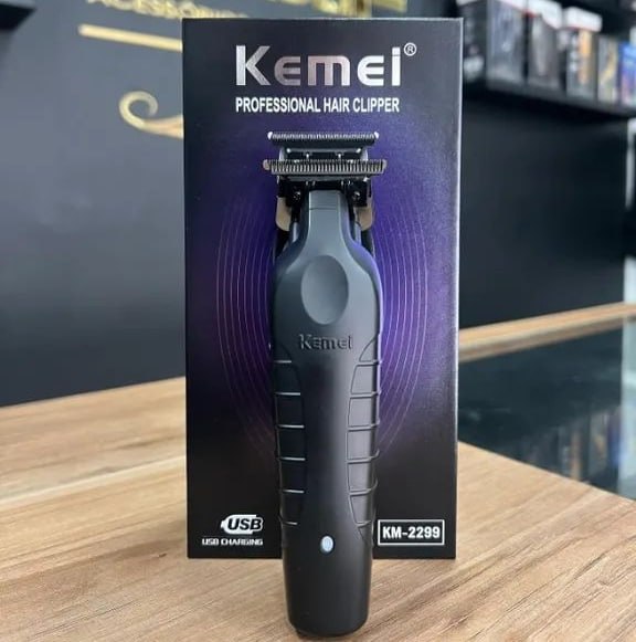 Máquina De Acabamento Corta Cabelo Profissional Kemei 2299 P Preto 127/220v