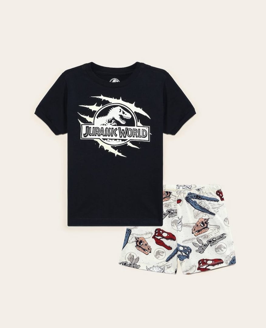 Pijama curto infantojuvenil Jurassic World 6-14A - multicor