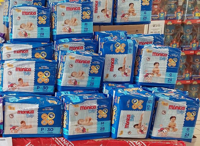 Fralda Turma da Mônica Baby Tam. XXG 13 a 17kg - 16 Unidades