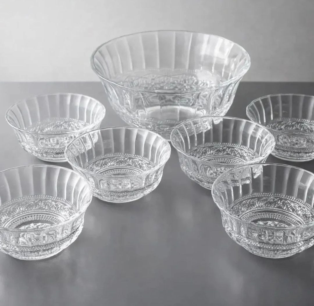 Conjunto de 7 Bowl Konia de Vidro 6pçs 245ml / 1pçs 1,4L