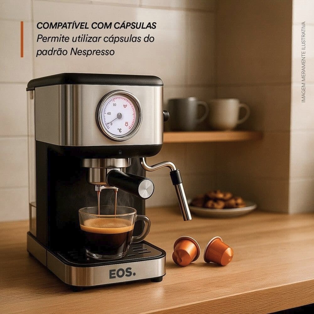 Cafeteira Espresso Eos 2 Em 1 Italiana Inox Ecf06ec Inox