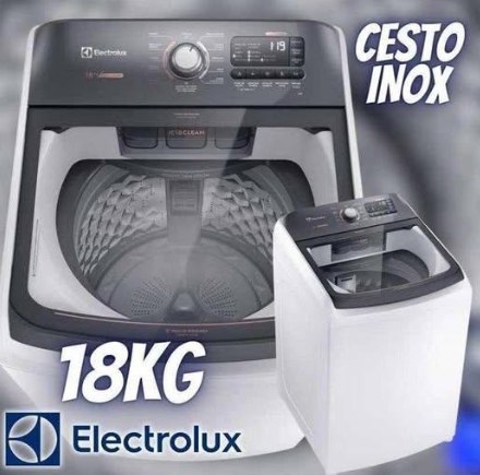 Lavadora de Roupas Electrolux 18kg Cesto Inox 11 Programas de Lavagem Branco Efficient LEE...