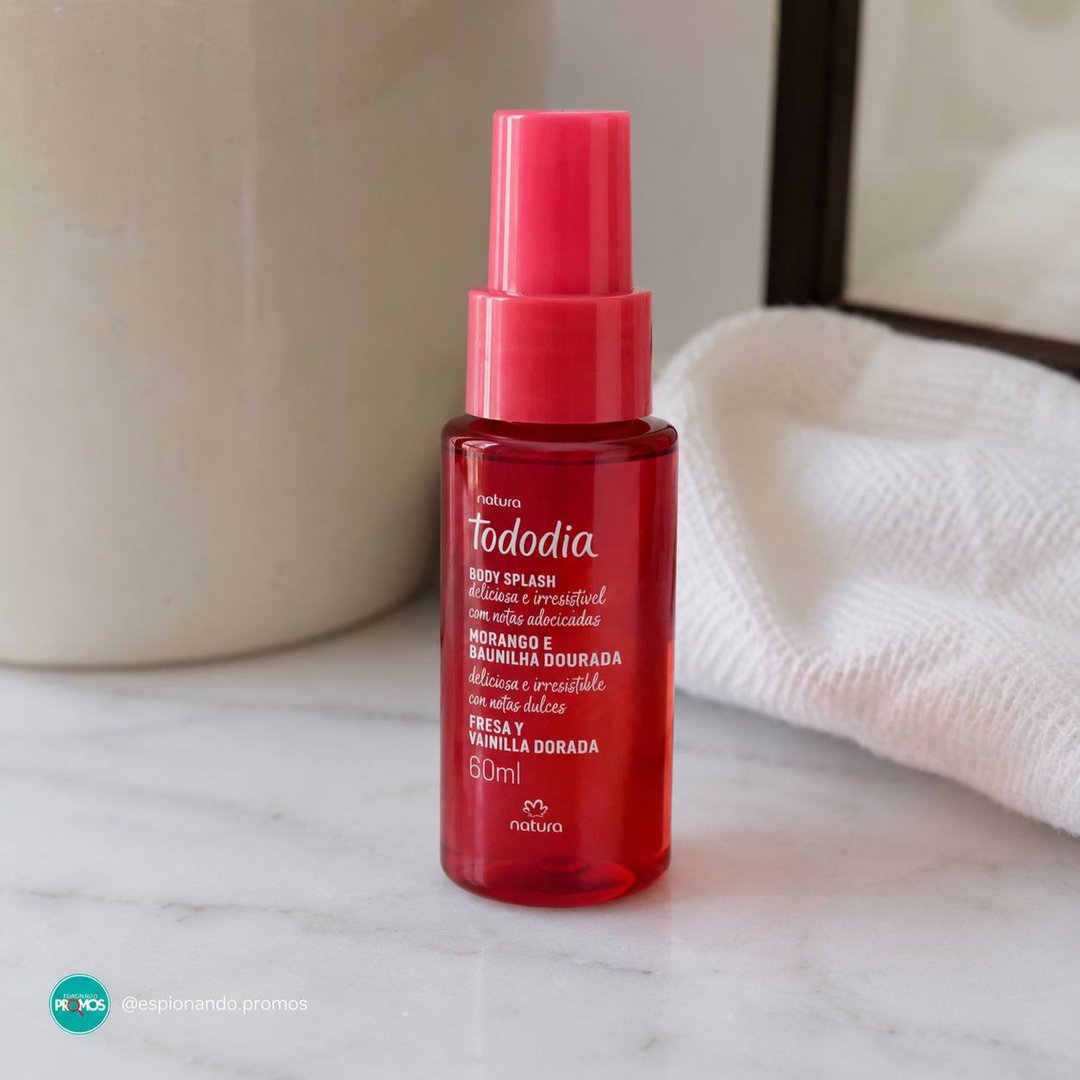 Body Splash Desodorante Colônia Tododia Morango e Baunilha Dourada 60 ml