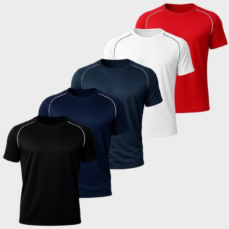 Kit 5 Camiseta Masculina Dry Fit Cross Academia Treino Fit