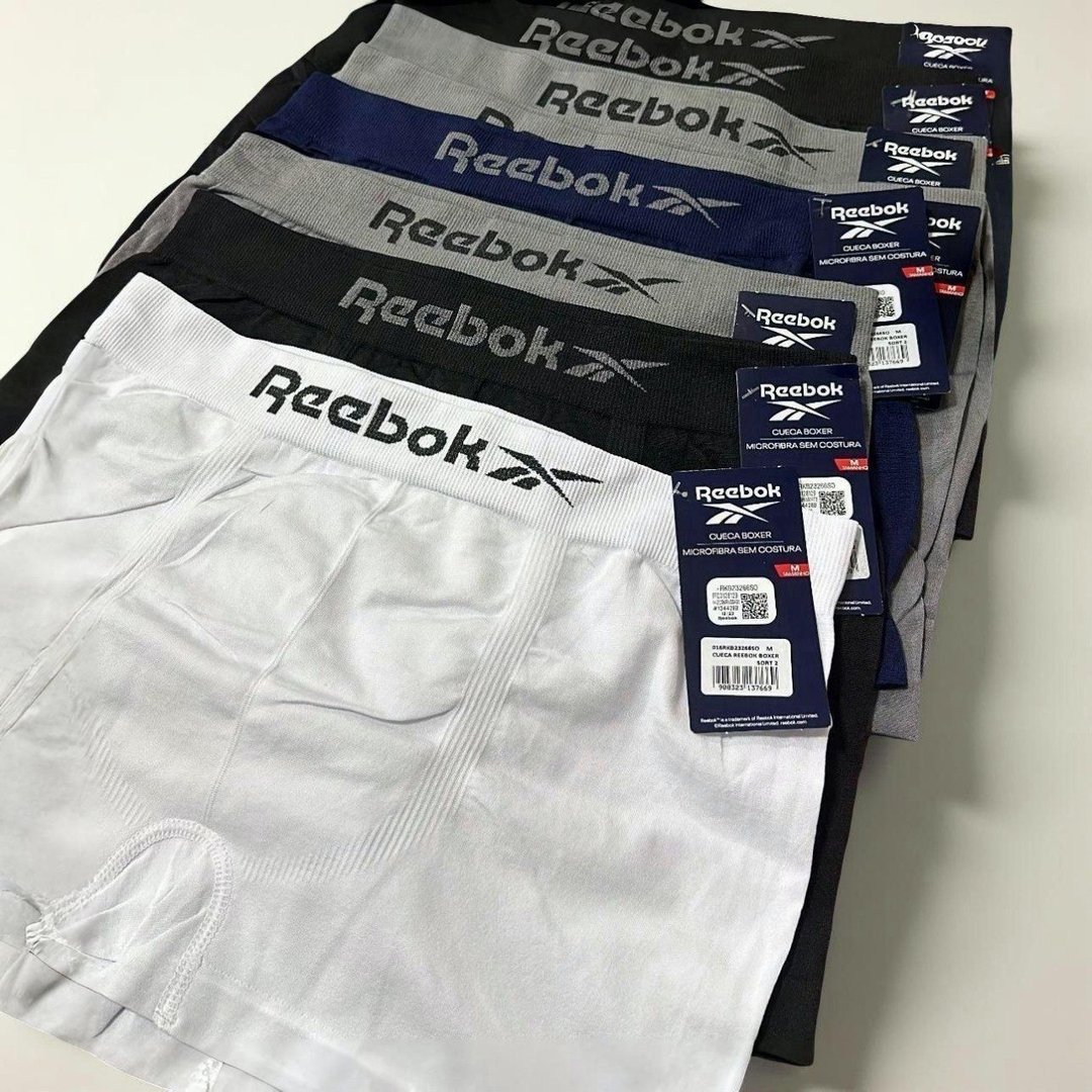 Kit 6 Cuecas Boxer Reebok Microfibra Sem Costura Original