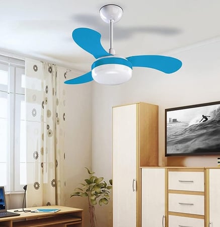 Ventilador de Teto Ventisol Petit Premium c/ ‎Lustre p/ 2 lâmpadas Azul - 220v