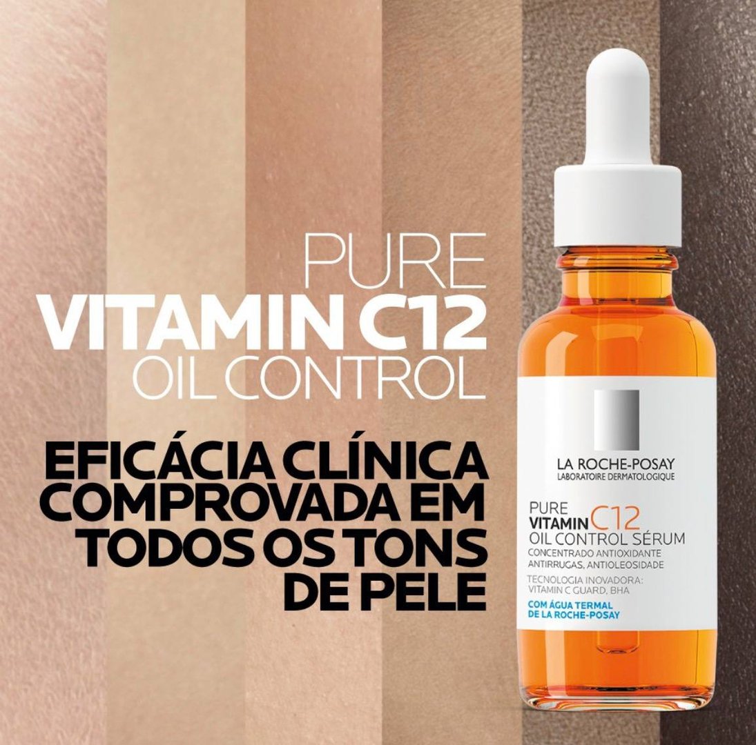 Sérum Antirrugas Vitamin C12 Oil Control 30ml La Roche-posay Oleosa Dia/noite