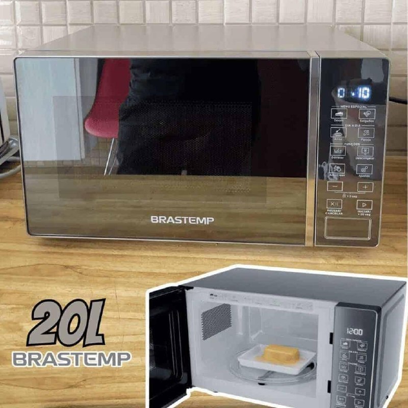 Micro-ondas Brastemp 20 Litros Em Inox Espelhado - Bms20ar 127v