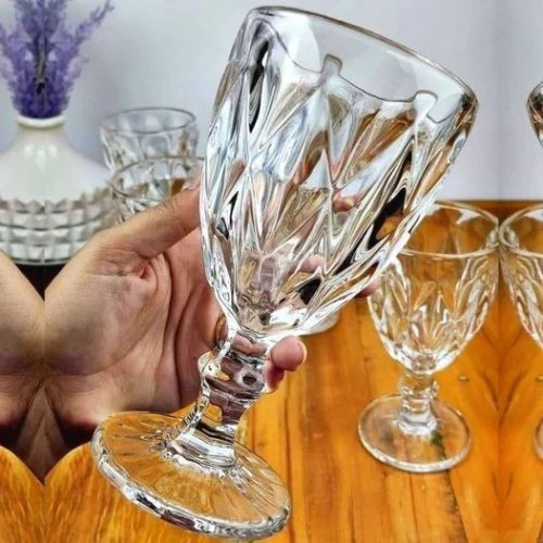 Jogo de Taças de Vidro 330ml Haus Diamond Empire - 6 Peças