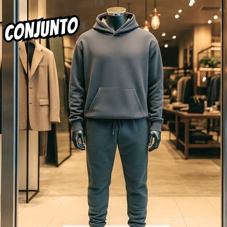 Conjunto Calça E Blusa De Moletom Liso Masculino Unissex